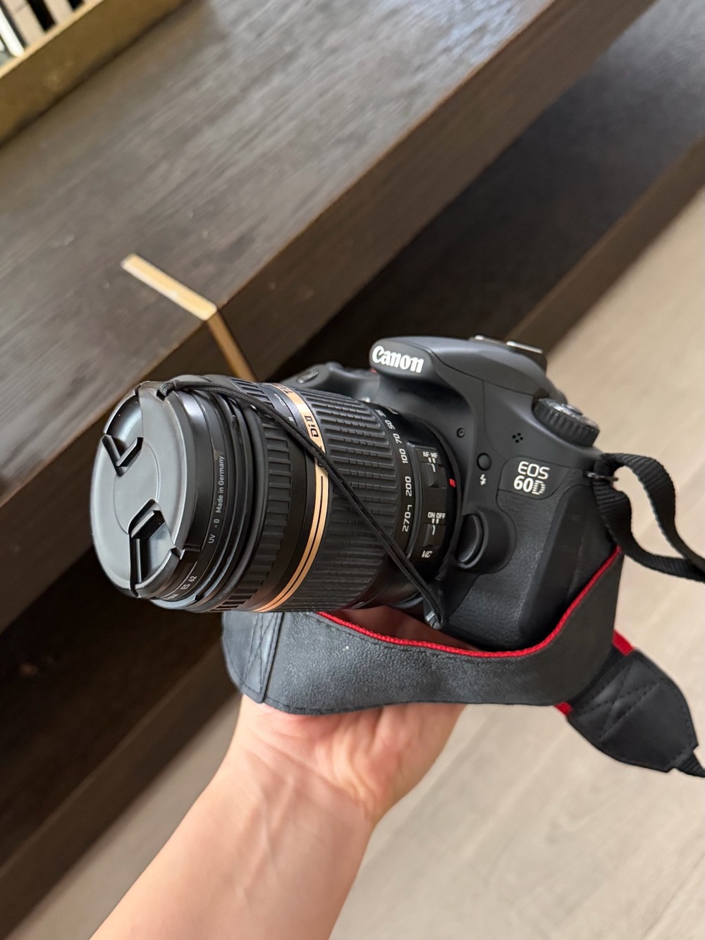 Canon EOS 60D DSLR Camera in Black with Red Accent